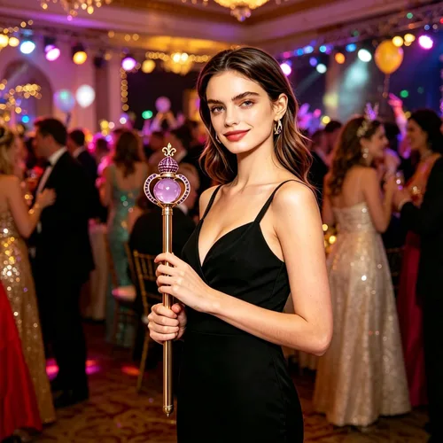 Vista 3 de Queen Scepter - Varita de princesa rubí incrustada para concurso de boda Púrpura