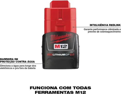 Vista 4 de Milwaukee 48-11-2420 M12 REDLITHIUM 2.0 Paquete de baterías compactas (1 unidad)