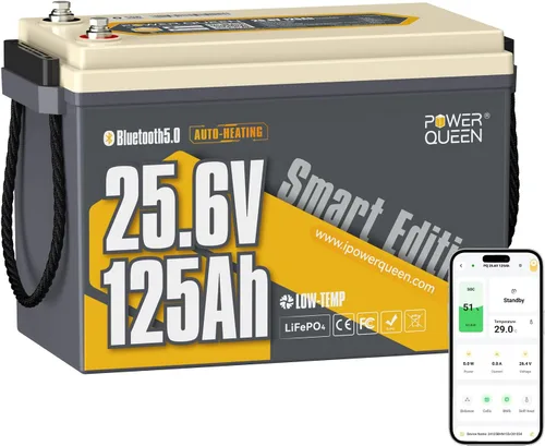 Vista 21 de Power Queen 12.8 V 50 Ah Batería LiFePO4 de actualización, celdas de batería de litio de grado A con BMS de 50 A, hasta 15000 ciclos, portátil