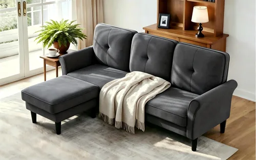 Vista 13 de Welzona Sofa Couch, 83" Sofas for Living Room, Soft Couches for Living Room Comfy Velvet, Modern U Shaped Couch with Ottomans, Small Sectional