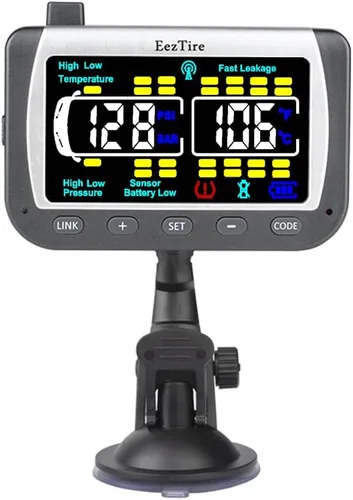 Vista 2 de EEZ RV Products EEZTire - Sistema de monitoreo de presión de neumáticos en tiempo real/24x7 - Monitor a color + 4 sensores + Sistema de refuerzo