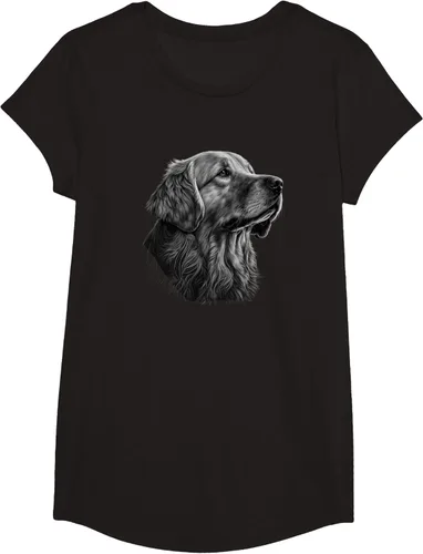 Vista 3 de Camiseta divertida Golden Retriever, Negro