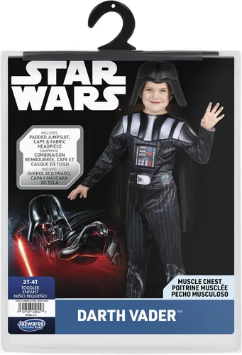 Vista 3 de STAR WARS Toddler Darth Vader Costume, Boys Halloween Costume, 3T-4T - Officially Licensed
