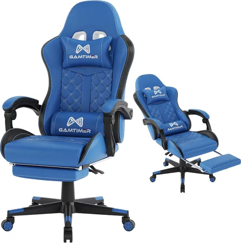 Vista 12 de Silla para videojuegos, silla para adultos de 400 libras, silla de computadora de respaldo alto con reposapiés y reposabrazos vinculados, silla