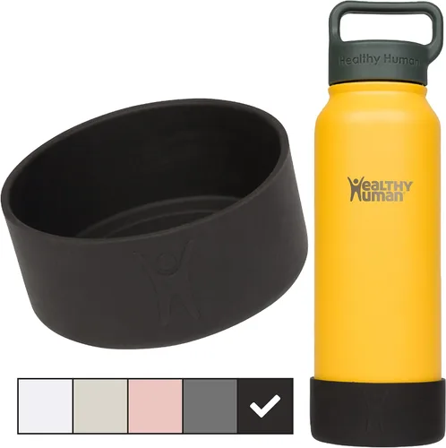 Vista 2 de Healthy Human Botas protectoras de silicona para botellas de Stein, se adaptan a botellas de 16 y 21 onzas. Funda de silicona antideslizante sin