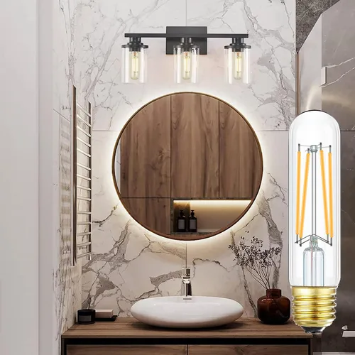 Vista 6 de Leools - Bombilla Edison E26 atenuable de 8 W, igual a 60 W, CA 120 V, blanco suave, 3000 K, bombillas Edison, 75 W, 800 lúmenes, bombilla LED