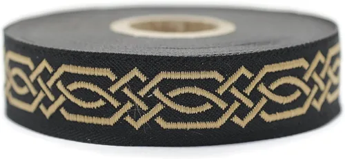 Vista 29 de Carrete de 10.9 yardas 0.79 pulgadas de ancho azul celta Claddagh bordado Jacquard Ribbon 20272
