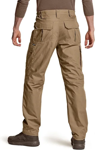 Vista 2 de CQR Pantalones tácticos tipo cargo, para hombre, tejido Ripstop, resistentes al agua, ligeros, para uso diario, para el trabajo, senderismo