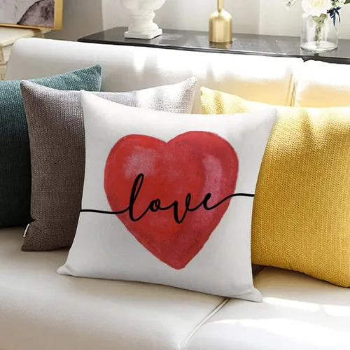 Vista 6 de Fundas de almohada de San Valentín para decoración del hogar, Día de San Valentín, funda de almohada con cremallera, funda de cojín de 18 x 18