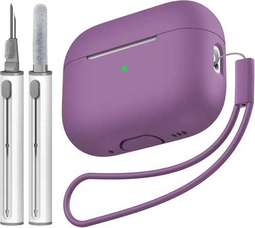 Vista 37 de Compatible con Airpods Pro 2 Case, Funda Protectora de Piel de Silicona Suave con Kit de Limpieza y Cordón Compatible para AirPod Pro de 2ª