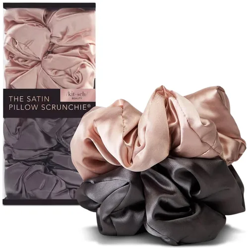 Vista 17 de Kitsch - Coleteros de satén para mujer, bandas para el cabello sin daños, cameo, 5 piezas Wake Up Frizz-Free, No Crease Hair Ties, Softer Than