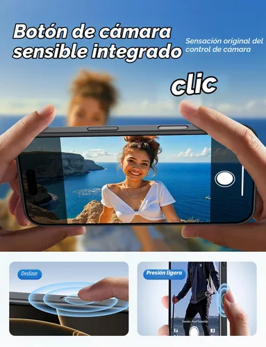 Vista 7 de MAGIC JOHN Soporte Magnético Invisible Giratorio 360° para Funda de iPhone 17 [Botón de Control de Cámara] [Compatible con MagSafe] 16 pies Shockof