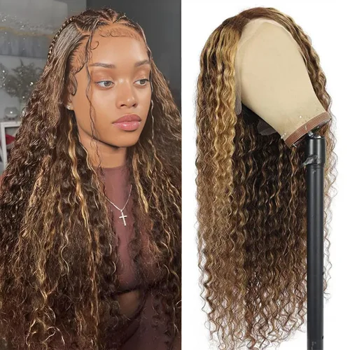 Vista 44 de Peluca de cabello humano con encaje frontal 99j borgoña ondulada profunda, 13x4, peluca frontal prearrancada, densidad del 180%, peluca rizada