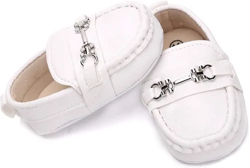 Vista 3 de Greceen Zapatos Oxford de piel sintética para niños y niñas, adecuados para gatear, vestido de boda, fiestas de cumpleaños y cualquier ocasión