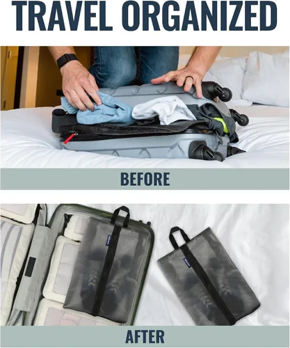 Vista 6 de Aerotrunk Bolsa de zapatos para viajes - Bolsas de zapatos resistentes al agua para embalaje - Organizador de almacenamiento de zapatos - Fundas