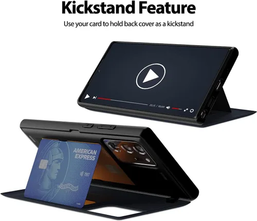 Vista 7 de GOOSPERY Parachoques magnético para puerta compatible con Galaxy Note 20 Ultra, funda tipo billetera con soporte para tarjetas, cierre automático