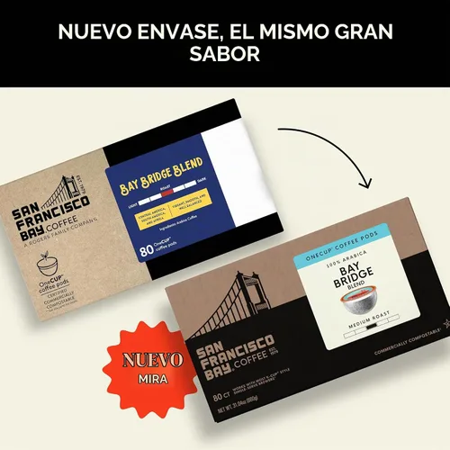 Vista 2 de Cápsulas de café compostables San Francisco Bay – Mezcla Bay Bridge (80 unidades) compatibles con K Cup, tostado medio