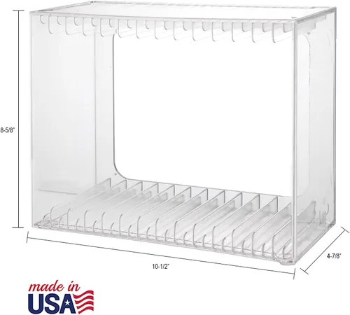 Vista 5 de STORi Stackable Clear Plastic DVD Organizer with Rubber Feet Rectangular Holder Perfect for Theater Room Holds up to 14 Standard DVD Cases