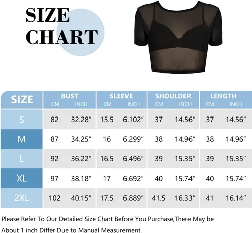 Vista 6 de Blusa de malla transparente para mujer, manga corta, manga larga, entallada, para discoteca