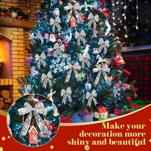 Vista 4 de Sherr 4 Piezas Luces de Cinta de Navidad de 79 pies Decoraciones de Árbol de Navidad 240 Luces LED Luces de Hadas Cinta de Navidad Funciona