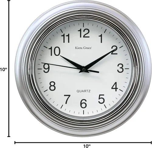 Vista 8 de Reloj redondo de pared Kiera Grace Aster, 10 pulgadas