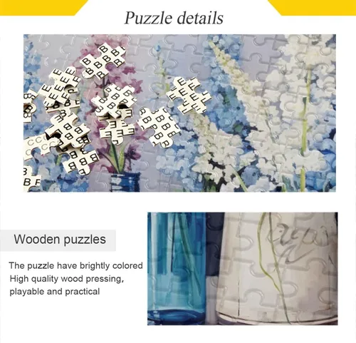 Vista 2 de Vase Flower Jigsaw Puzzles 500 Pieces for Adults with Mesh Storage Bag 2011390