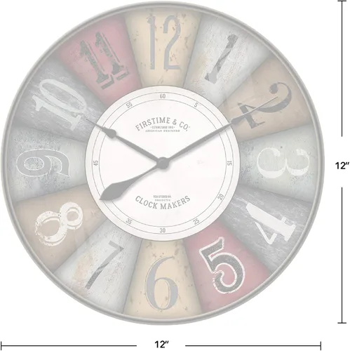 Vista 3 de FirsTime & Co. Colorworks - Reloj de pared, diseño americano, multicolor, 2 x 12 x 12 pulgadas, (27741), multicolor