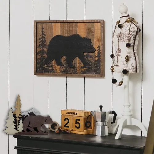 Vista 3 de Surakey Estatuas y figuras de madera, ciervos animales, osos, lobo, bosque, alce, decoración del hogar, siluetas de bosque multicapa y esculturas