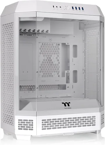 Vista 23 de Thermaltake Carcasa ATX Tower 600 negra de media torre; 3 paneles de vidrio templado; soporte de placa base de conector oculto; ranuras PCI-e