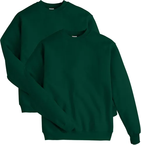 Vista 31 de Hanes Men's Sweatshirt, EcoSmart Fleece Crewneck Sweatshirt, Big & Tall Available, 1 or 2-Pack Marrón (Army Brown)