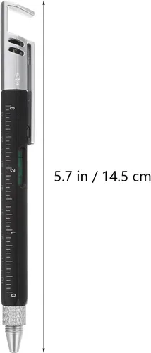 Vista 2 de 5Pcs 6-in-1 Multi-Tool Ballpoint Pens with Ruler, Level Gauge Screwdriver