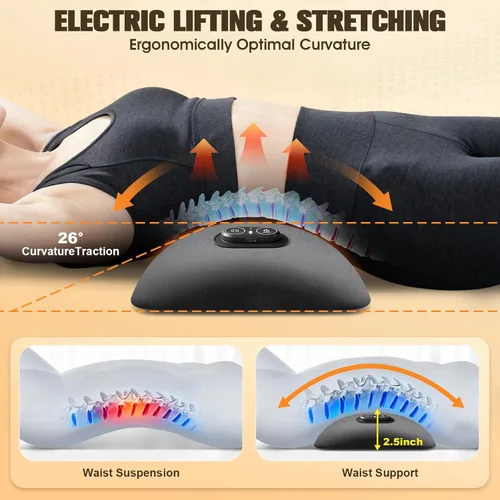 Vista 3 de Almohada de apoyo lumbar, masajeador de espalda triple fusión para Gris