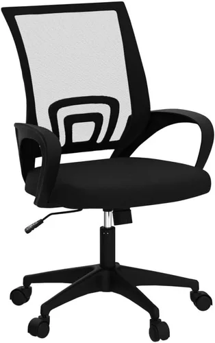 Vista 5 de Silla de malla para computadora, silla de oficina en casa, silla de escritorio ergonómica con soporte lumbar y reposabrazos, silla de trabajo