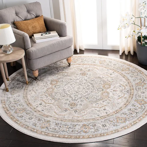 Vista 84 de SAFAVIEH - Colección Isabella, alfombra decorativa - 2'2" x 5', azul y crema, diseño oriental, no desprende pelusa y fácil cuidado, ideal para áreas