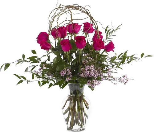 Vista 3 de Floral Supply Online Florero de Jardín de Primavera de 10 5/8" y Folleto Guía de Flores - Florero Decorativo de Vidrio para Arreglos Florales