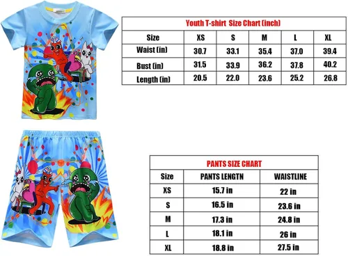 Vista 6 de ULMANI Camisa de manga corta con estampado 3D para niños, camiseta de anime, pantalones cortos, traje de 2 piezas para niño y niña