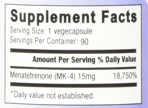 Vista 4 de Vitamina K2 Mk4 Vegana Derivada Naturalmente 90 cápsulas veganas