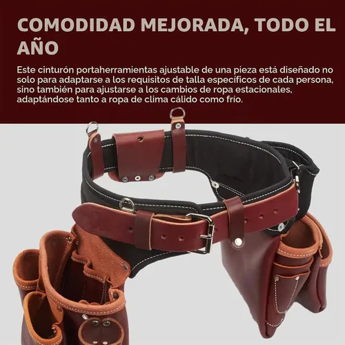 Vista 5 de Occidental Leather Cinturón de herramientas ajustable para Pro Framer – Mano izquierda – 21 bolsillos y portaherramientas – Fabricado en Estados
