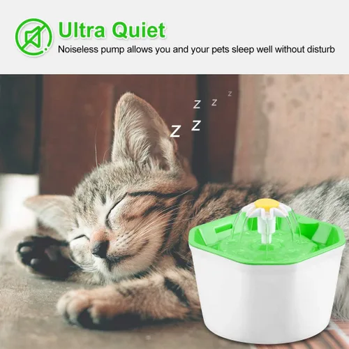 Vista 4 de Fuente de agua para gatos, fuente de agua silenciosa para mascotas, fuente automática para gatos, higiénico saludable, bebedero de agua dulce