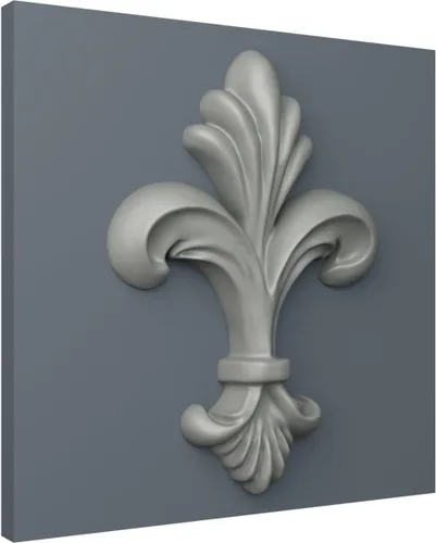 Vista 5 de Ekena Millwork 2 3/4"W x 4"H x 1/2"P Fleur-de-lis Small Onlay