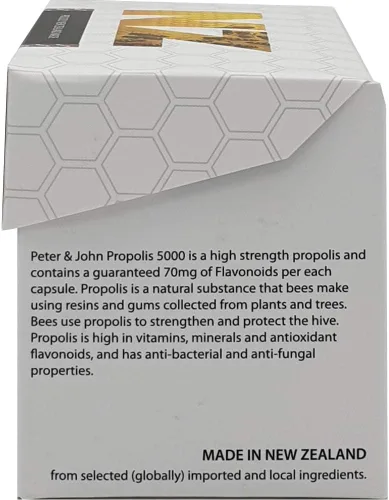 Vista 3 de Peter & John Propolis 5000 Flavonoides 70 mg Cápsula Fuerza Inmunológica Apoyo Inmunológico (60c / 1 paquete)