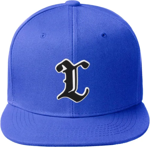 Vista 1715 de Daxton Gorra clásica con visera de billete plano con letras del alfabeto inglés antiguo de la A a la Z