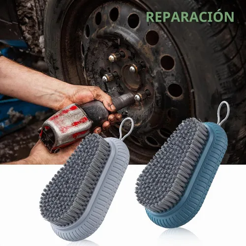 Vista 3 de 2 cepillos de uñas resistentes para limpiar las uñas, cepillo de uñas azul, cerdas rígidas duraderas, cepillo de limpieza de manos, cepillo de uñas