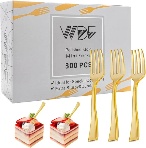 Vista 13 de WDF 300 piezas de plástico transparente mini tenedores de plástico transparente de 4 pulgadas tenedores de degustación de plástico Tenedores