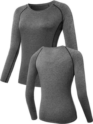 Vista 4 de NELEUS Women's 3 Pack Compression Shirts Long Sleeve Yoga Athletic Running T Shirt