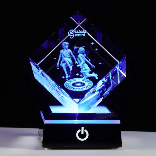 Vista 14 de Regalos de astrología del zodiaco Capricornio con cristales 3D para mujeres y hombres, figura de cristal de Capricornio, decoración de constelación