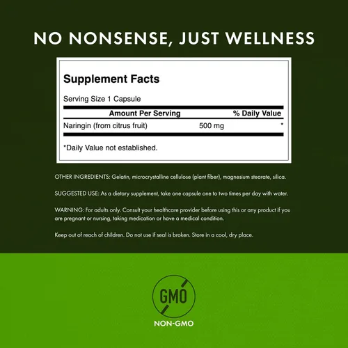 Vista 3 de Swanson Naringin Citrus Bioflavonoid Suplemento antioxidante para adultos que buscan beneficios mejorados de vitamina C - 500 mg (60 cápsulas)