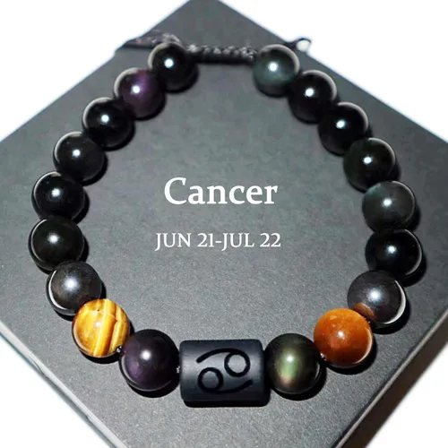Vista 57 de Pulseras de la amistad, pulsera de obsidiana negra arcoíris para mujeres y hombres, 0.394 pulgadas (0.394 in), ojo de tigre, hematita y cristal