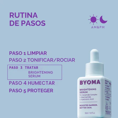 Vista 6 de BYOMA Suero Iluminador – Suero Reparador de Barrera – Suero Facial Iluminador e Hidratante con Ácido Hialurónico, Niacinamida y Ceramidas – Suero