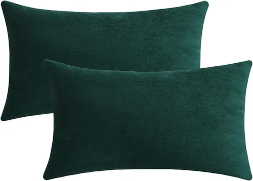 Vista 33 de Jeneoo - Fundas de almohada decorativas rojas brillantes de chenilla suave, fundas de cojín cómodas y sólidas para sofá de sala de estar